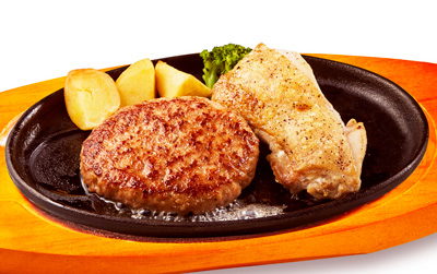 ハンバーグ&ハーフチキンランチ